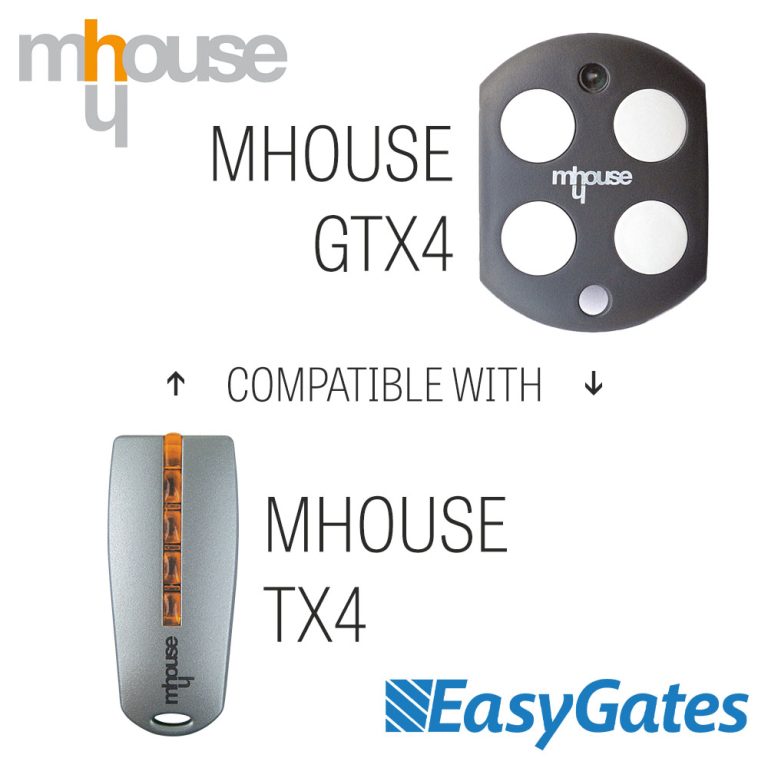 MHouse GTX4 4 Button Remote Control - EasyGates.co.uk